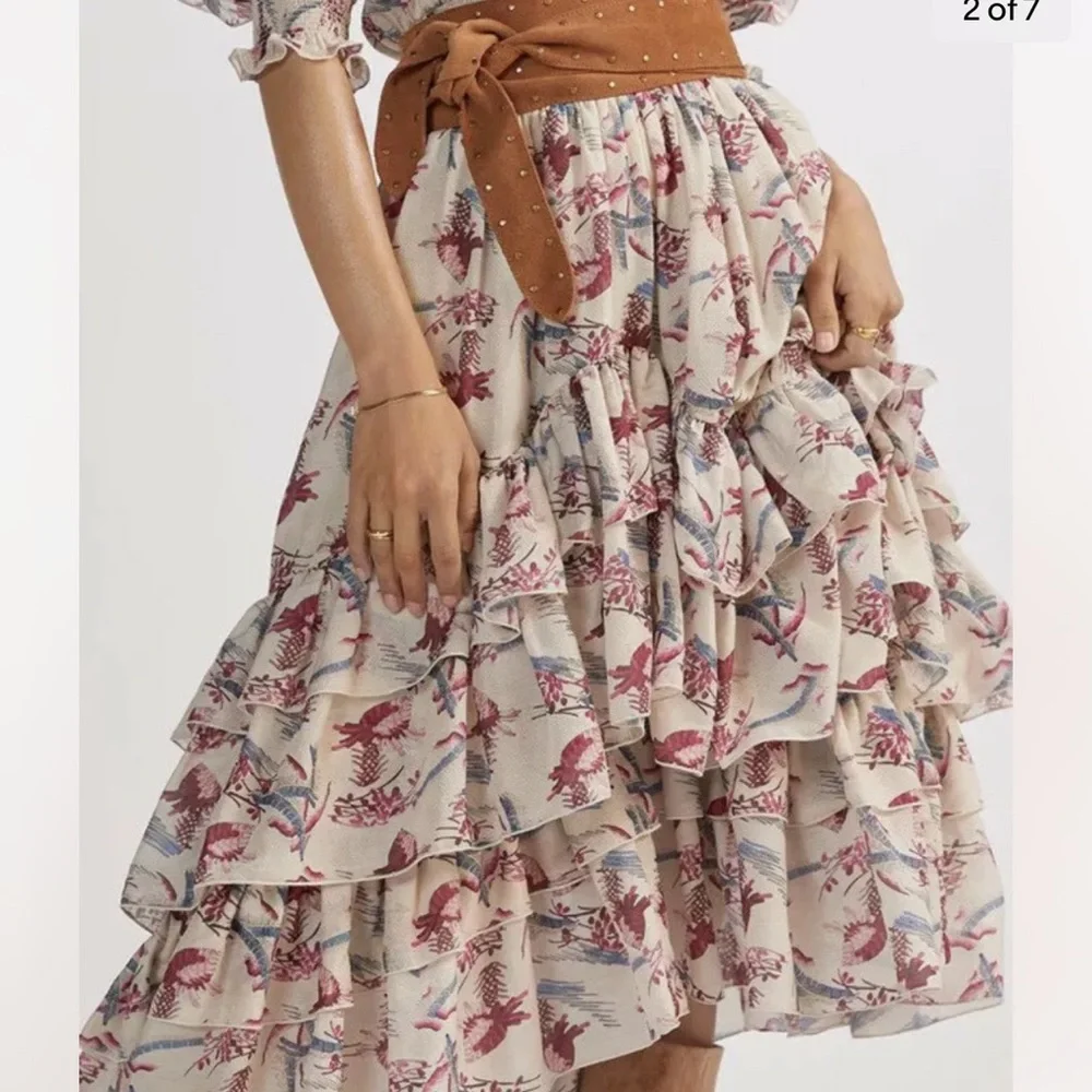 Floral Ruffle Midi Dress - Picture 4 of 7